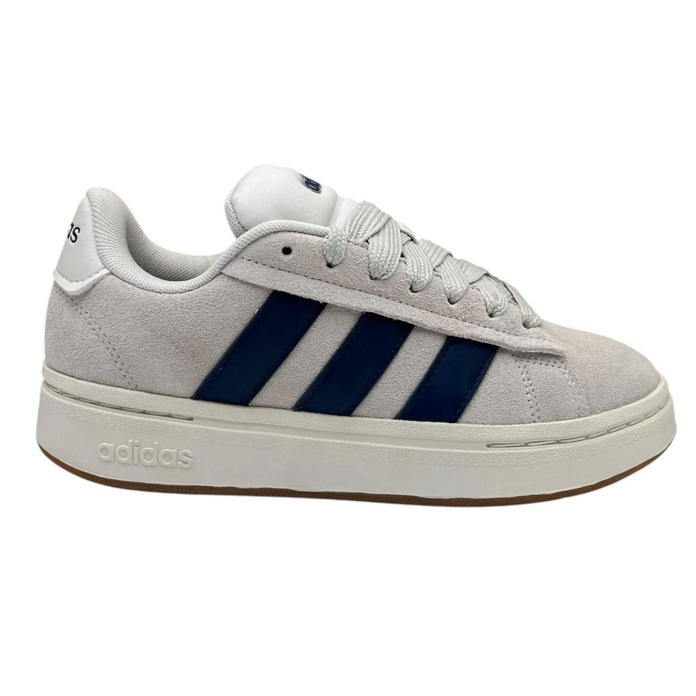 Adidas Mens Youth Boys Grand Court Alpha Sneakers Size 4 Orbit Grey/Blue Classic